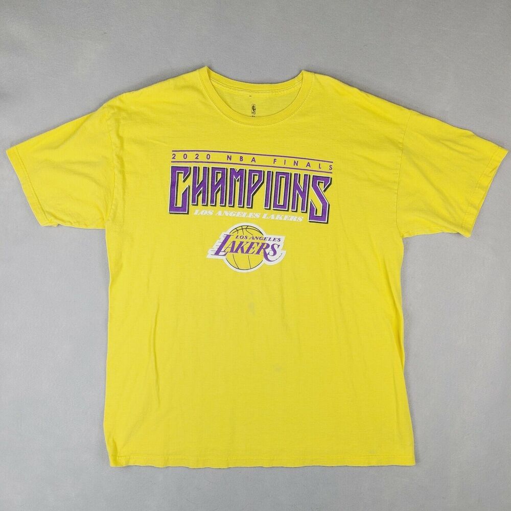 NBA 2020 NBA Finals Champions Los Angeles Lakers T-Shirt XL Yellow Adult